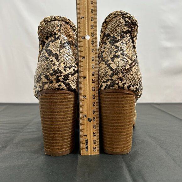 Mata Coffee Snake Viola-1‎ cut-out side chunky heel booties size 8.5 - Picture 8 of 8